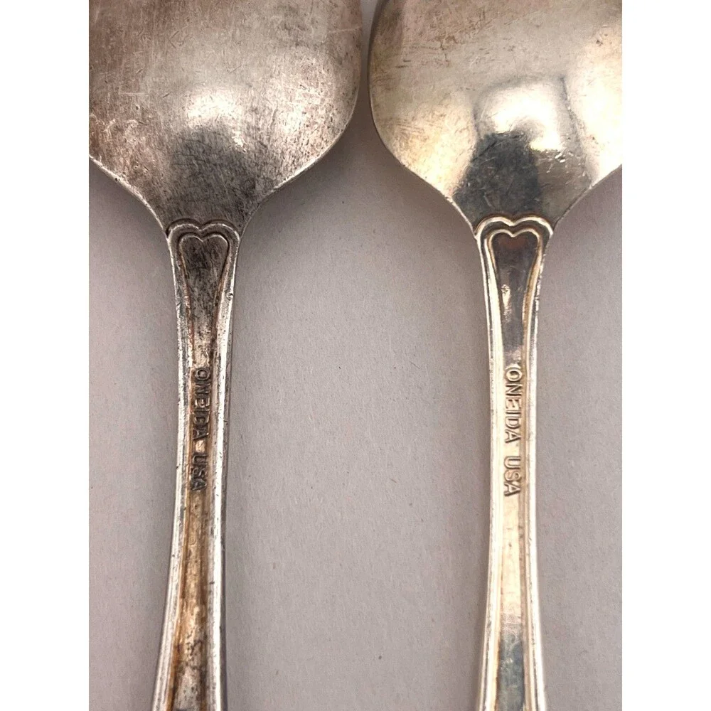 Vtg ONEIDA USA 4pc Set Teaspoons KING JAMES Silverplate Flatware Silverware 6